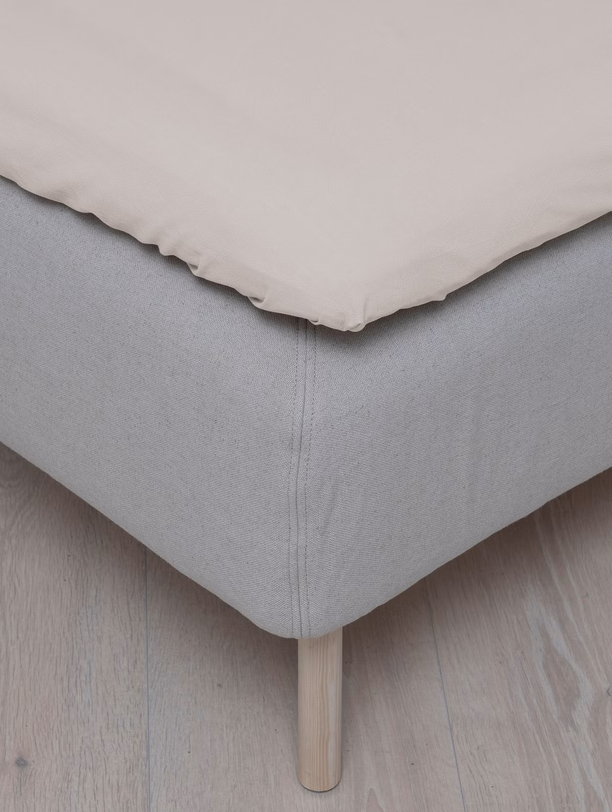 Jersey dra-på-lakan ljus beige