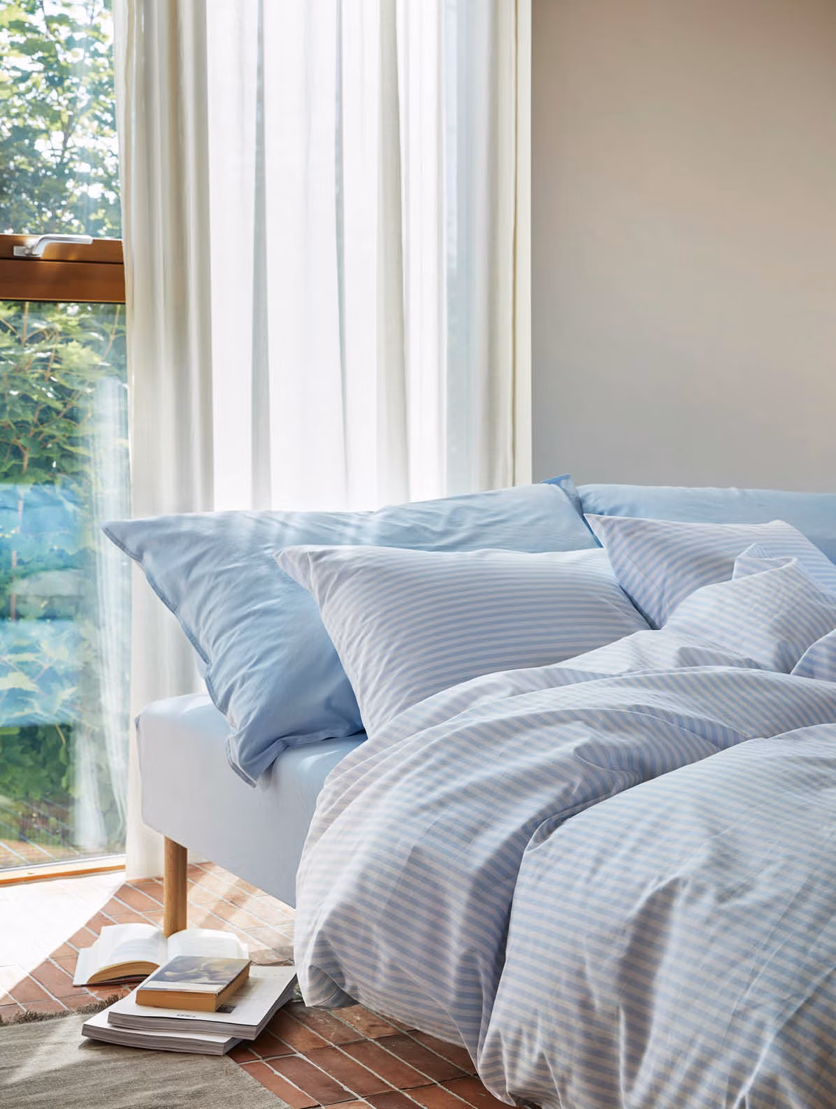 Tor påslakanset ljus blå